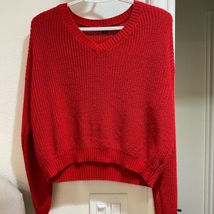 CROPPED RED SWEATER